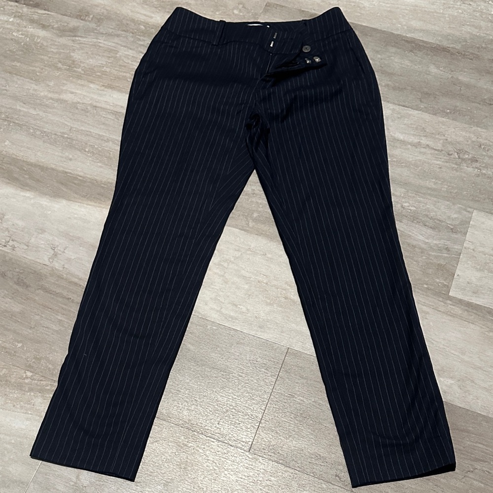 Calvin Klein Women's Navy Pinstripe Trousers